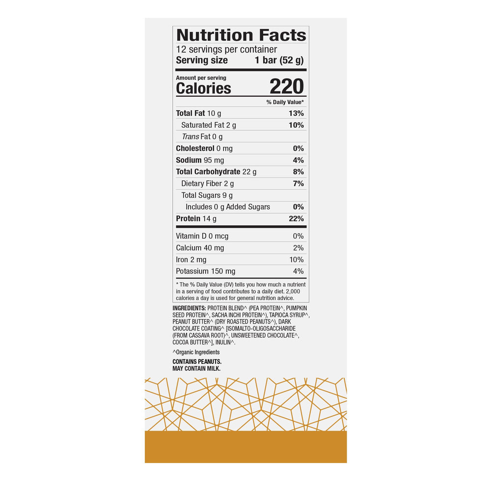 Dr. Mercola Pure Power bar with chocolate drizzle, a tasty vegan gluten-free option.