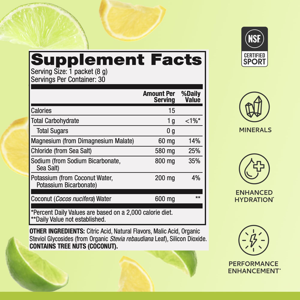 Close-up of ingredients like magnesium and potassium from natural sources.
