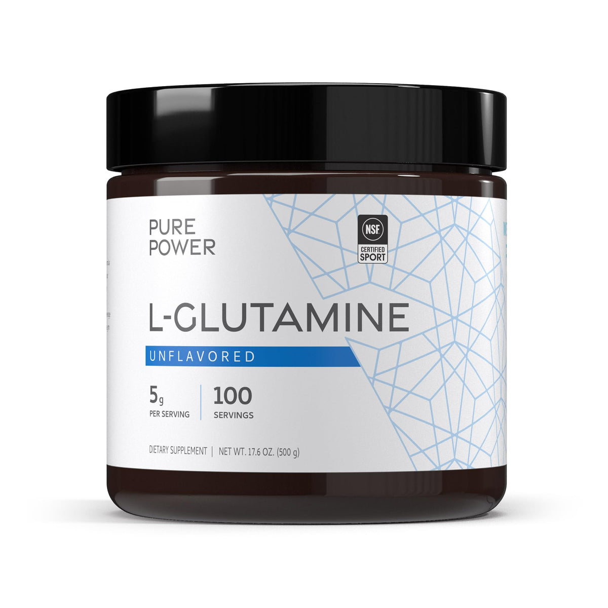 Dr. Mercola Pure Power L-Glutamine jar for everyday mixing