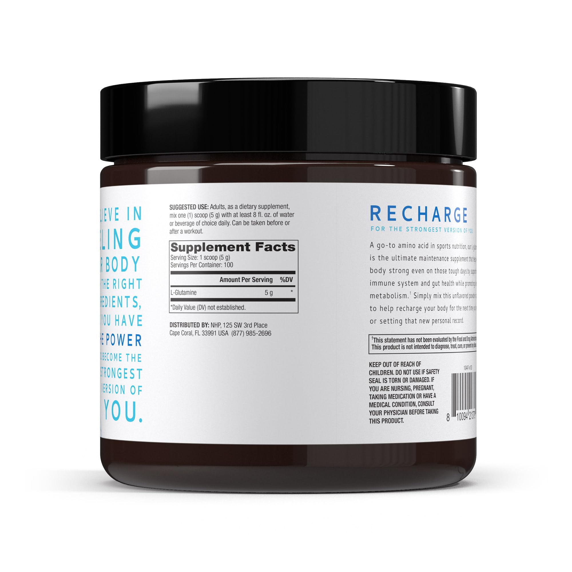 Label close-up highlighting non-GMO and NSF Certified for Sport