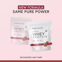 Dr. Mercola Pure Power Organic Whey ingredient label emphasizes no added hormones.