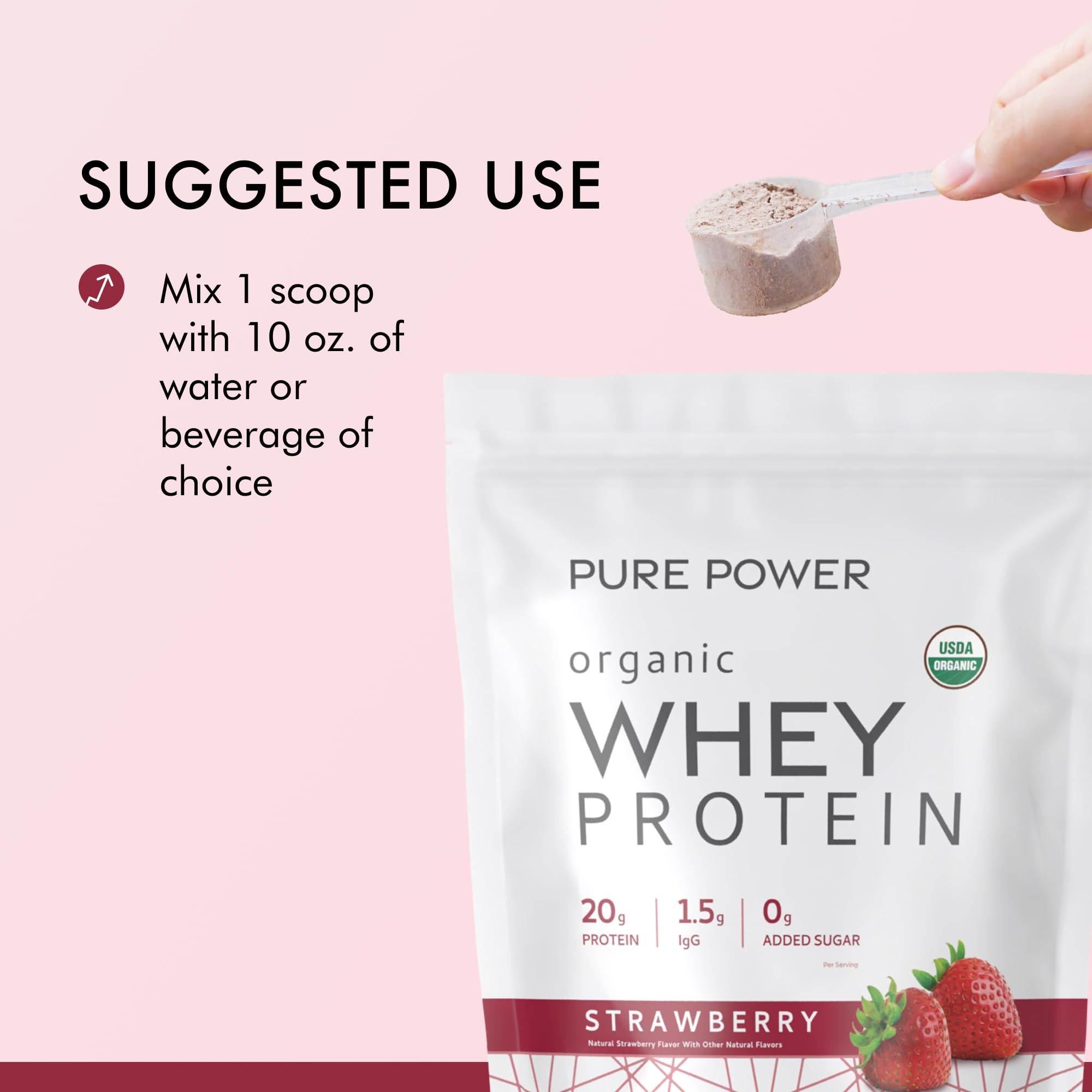 Dr. Mercola Pure Power Organic Whey shake glass ready for a mix.