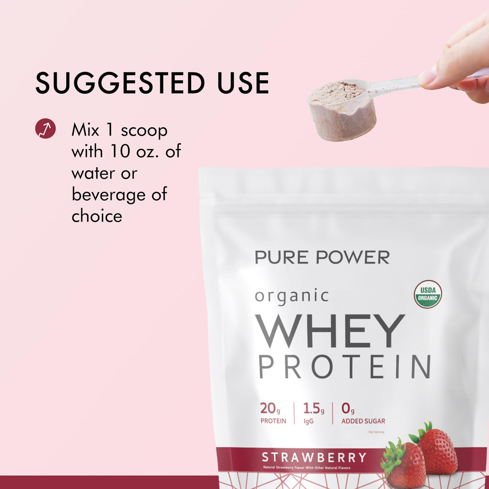 Dr. Mercola Pure Power Organic Whey shake glass ready for a mix.