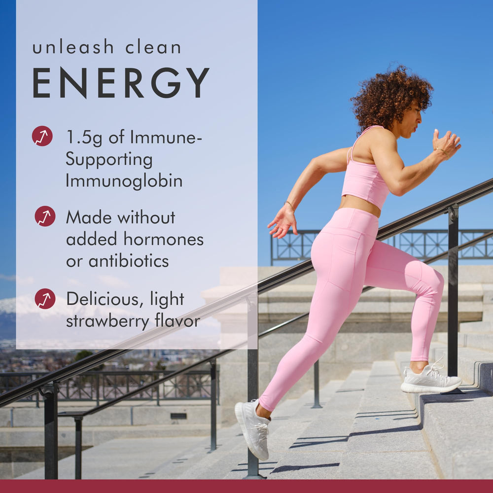 Dr. Mercola Pure Power Organic Whey strawberry jar evokes flavorful post-workout shakes.
