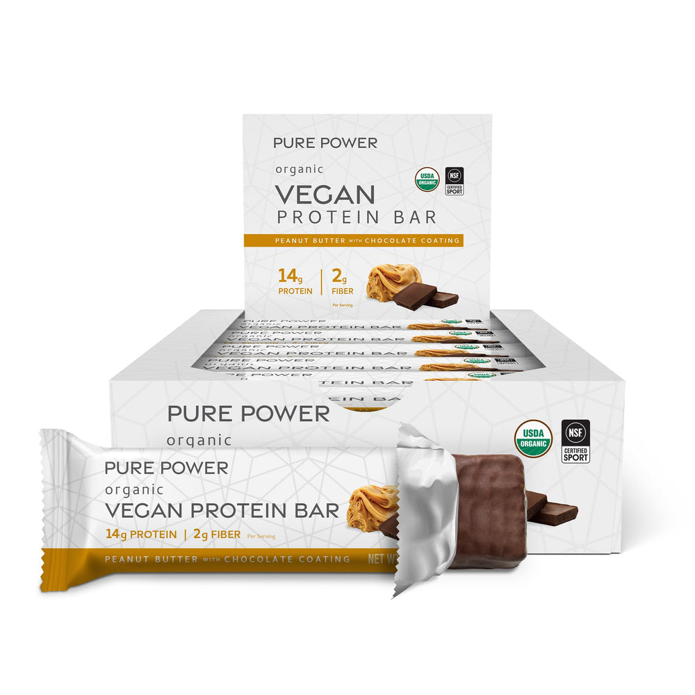 Dr. Mercola Pure Power Peanut Butter Bar packaging for easy on-the-go snacking.