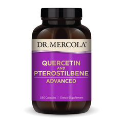 Dr Mercola Quercetin & Pterostilbene Advanced bottle front highlighting high bioavailability immune support