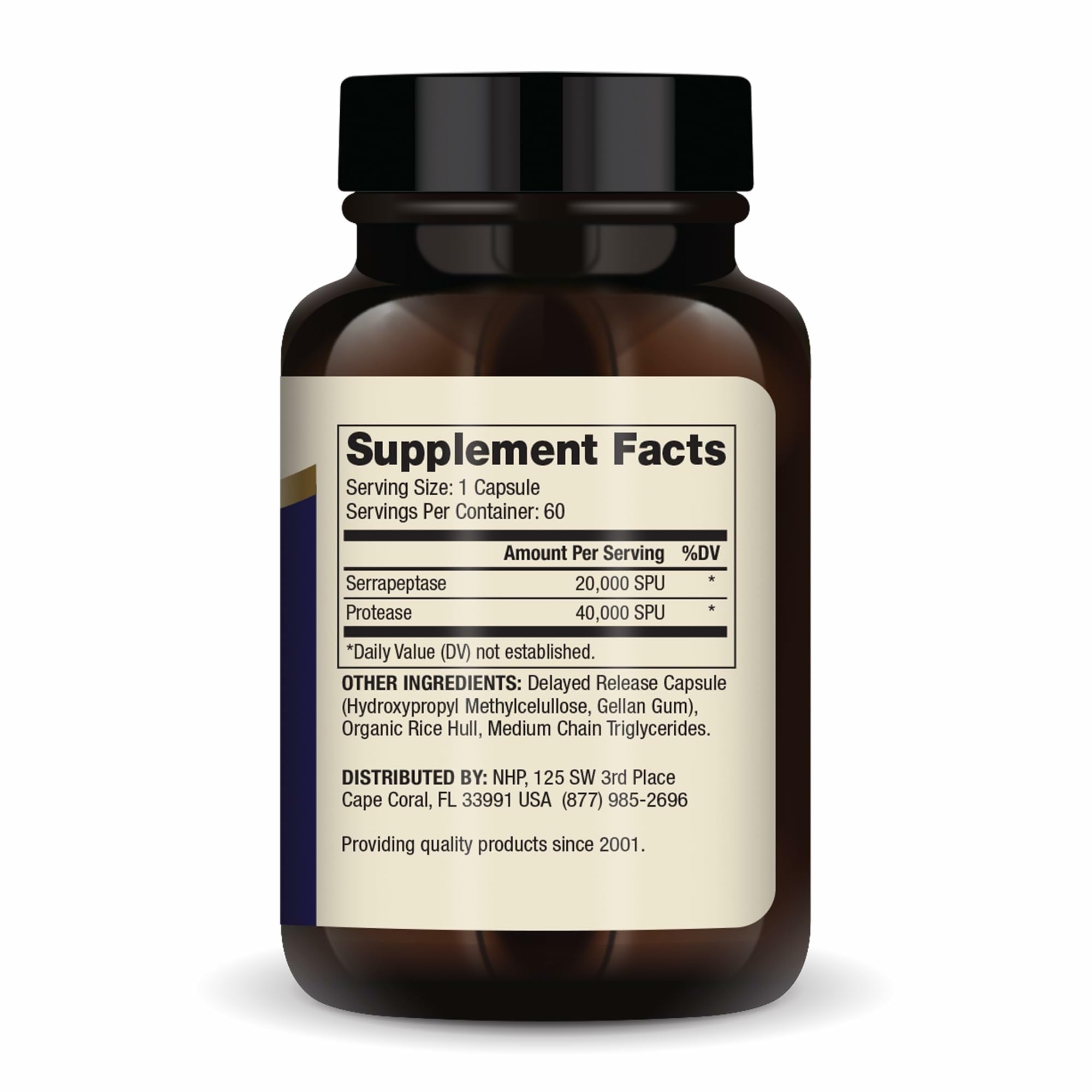 Dr Mercola Serrapeptase delayed release capsules inside view suitable for daily support