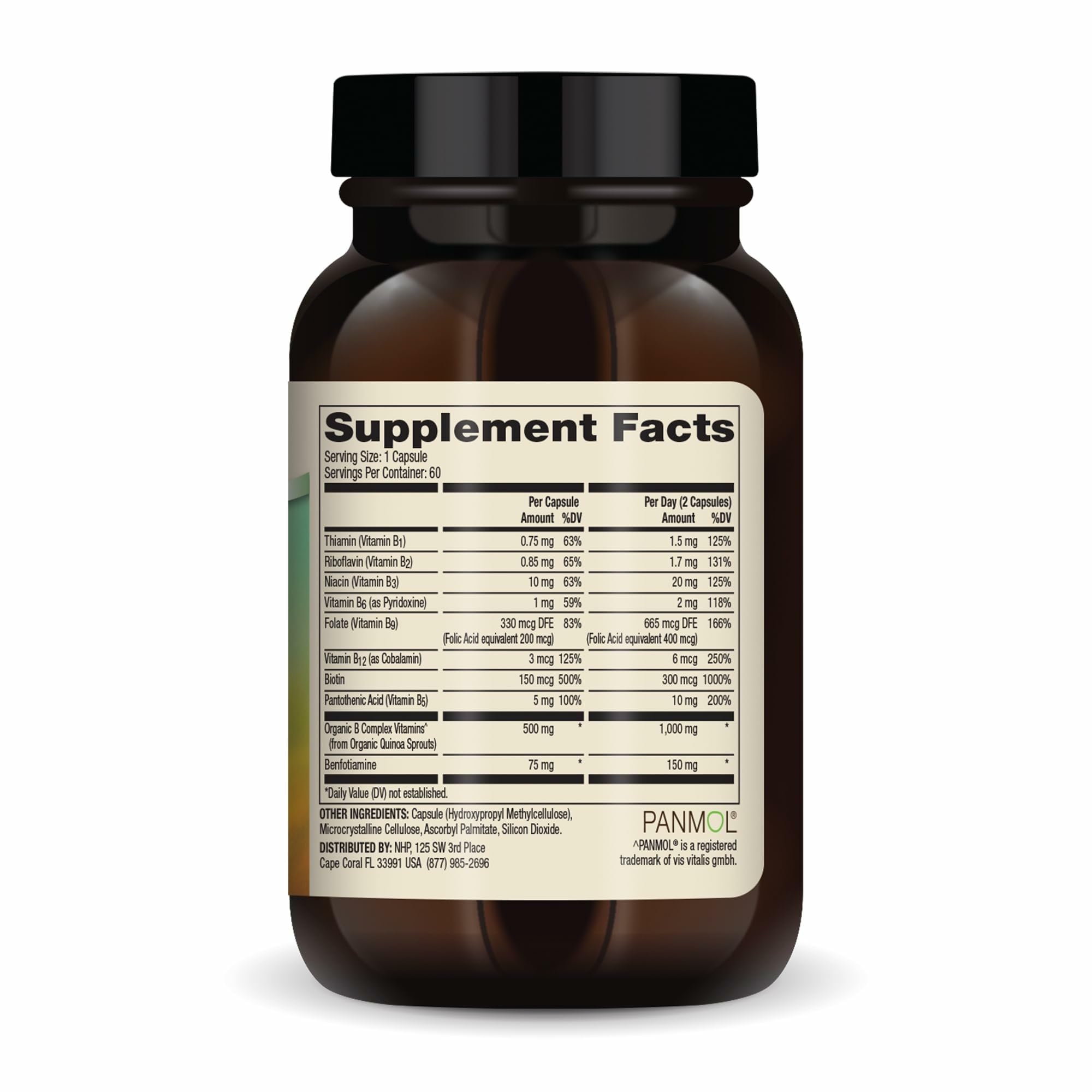 Dr. Mercola Vitamin B Complex capsules close-up promoting brain health.