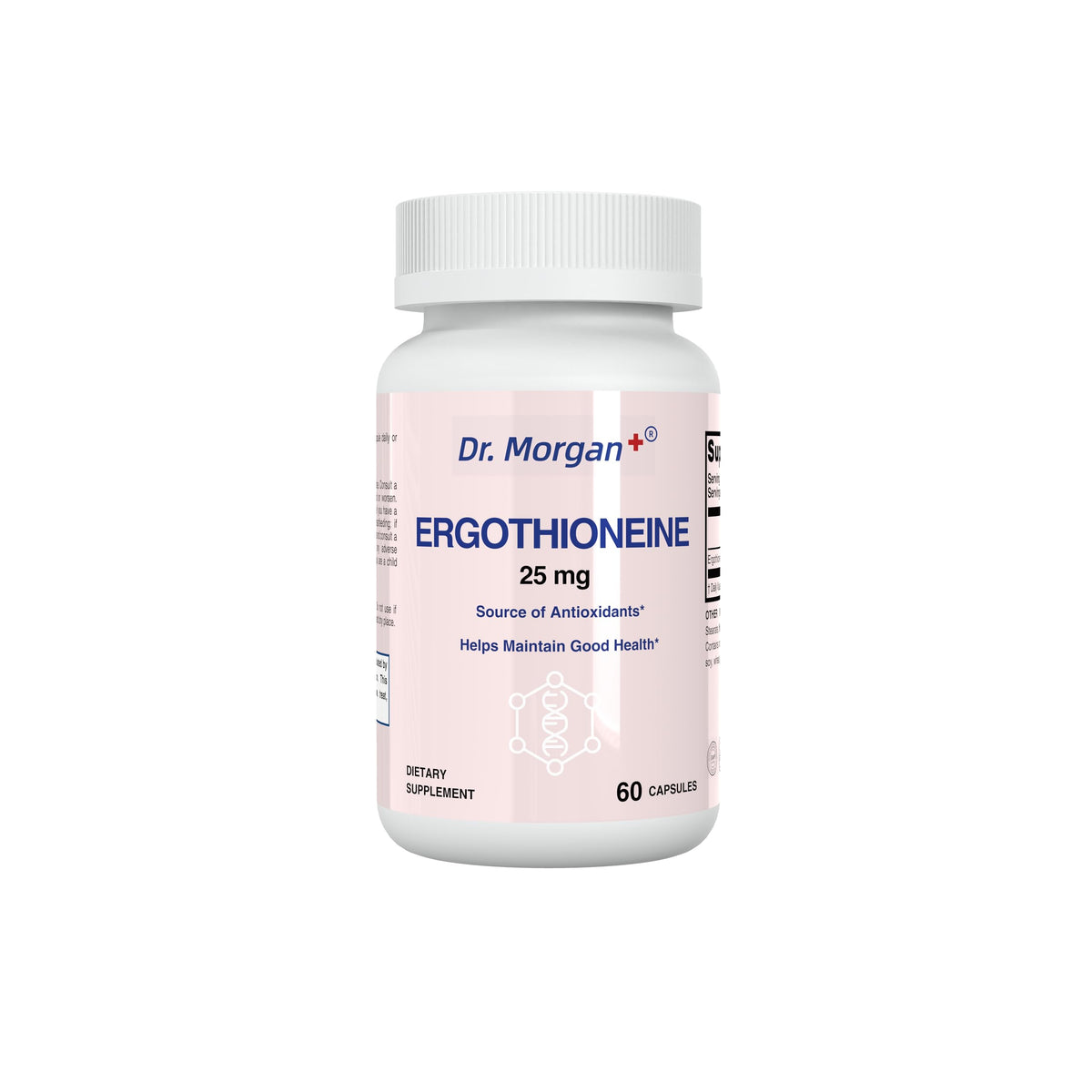 DR.MORGAN Ergothioneine supplement bottle front showing premium antioxidant support