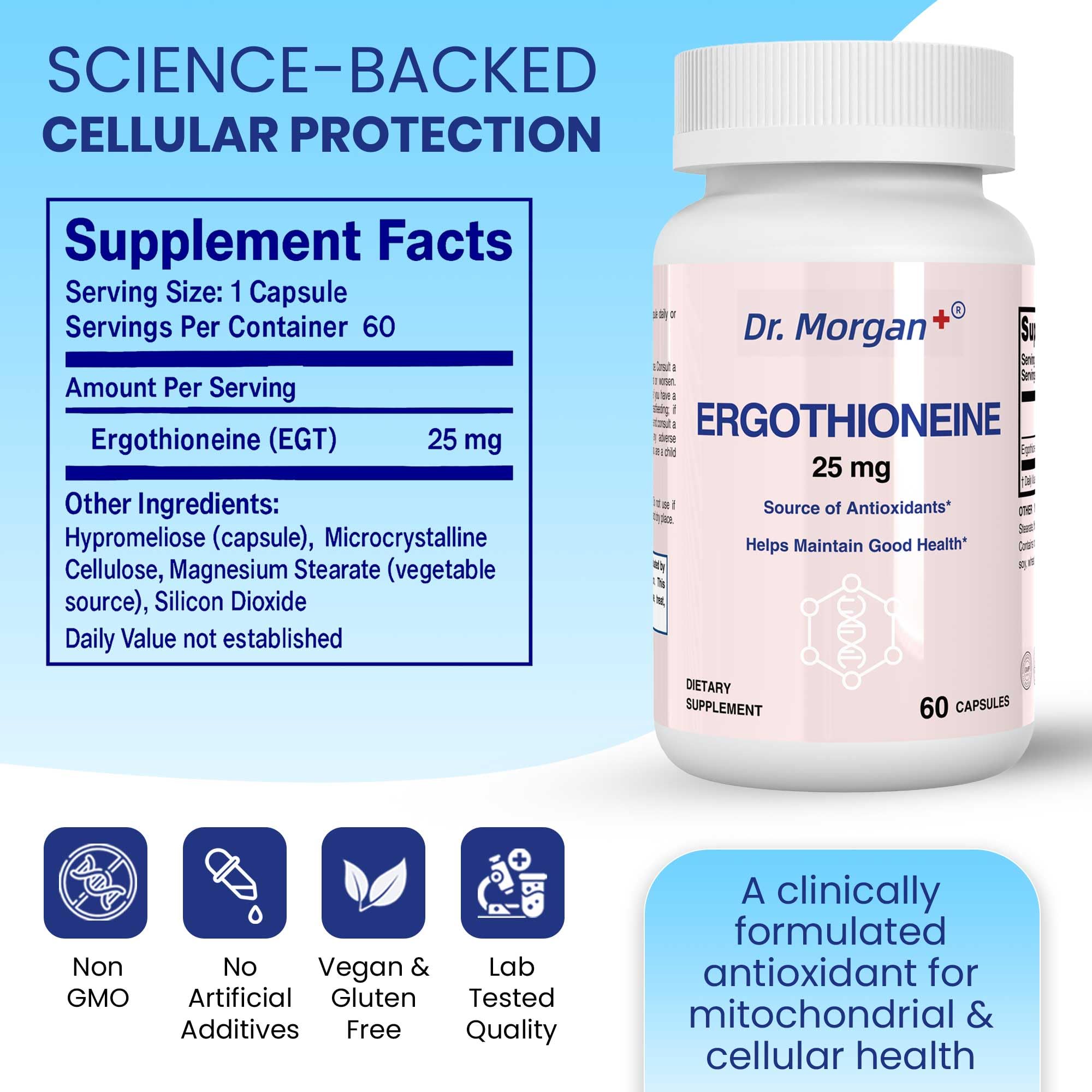 DR.MORGAN Ergothioneine supports balanced lifestyle through cellular antioxidant benefits