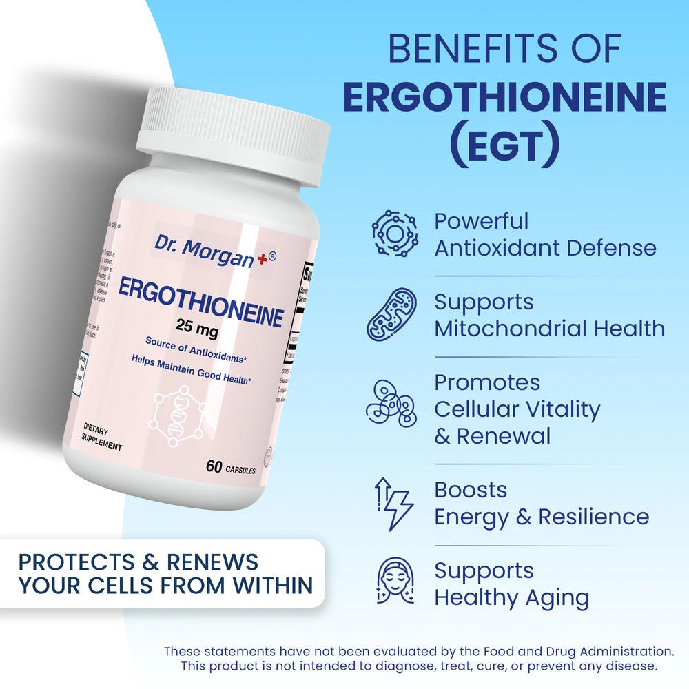 DR.MORGAN Ergothioneine lab-tested label highlights purity and quality