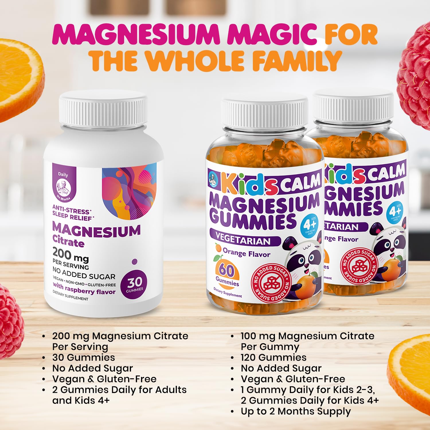 DR. MORITZ Adults Raspberry Gummies bottle designed for daily use and calm evenings.