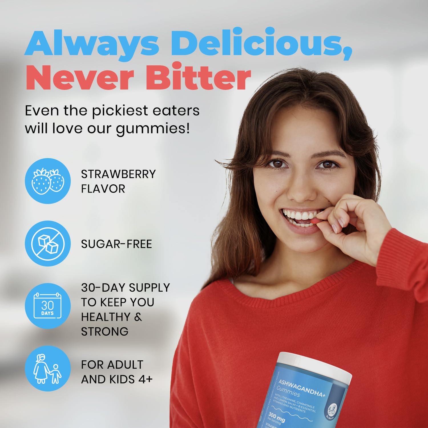 DR. MORITZ Ashwagandha Gummies with L-Theanine enhance soothing moments.