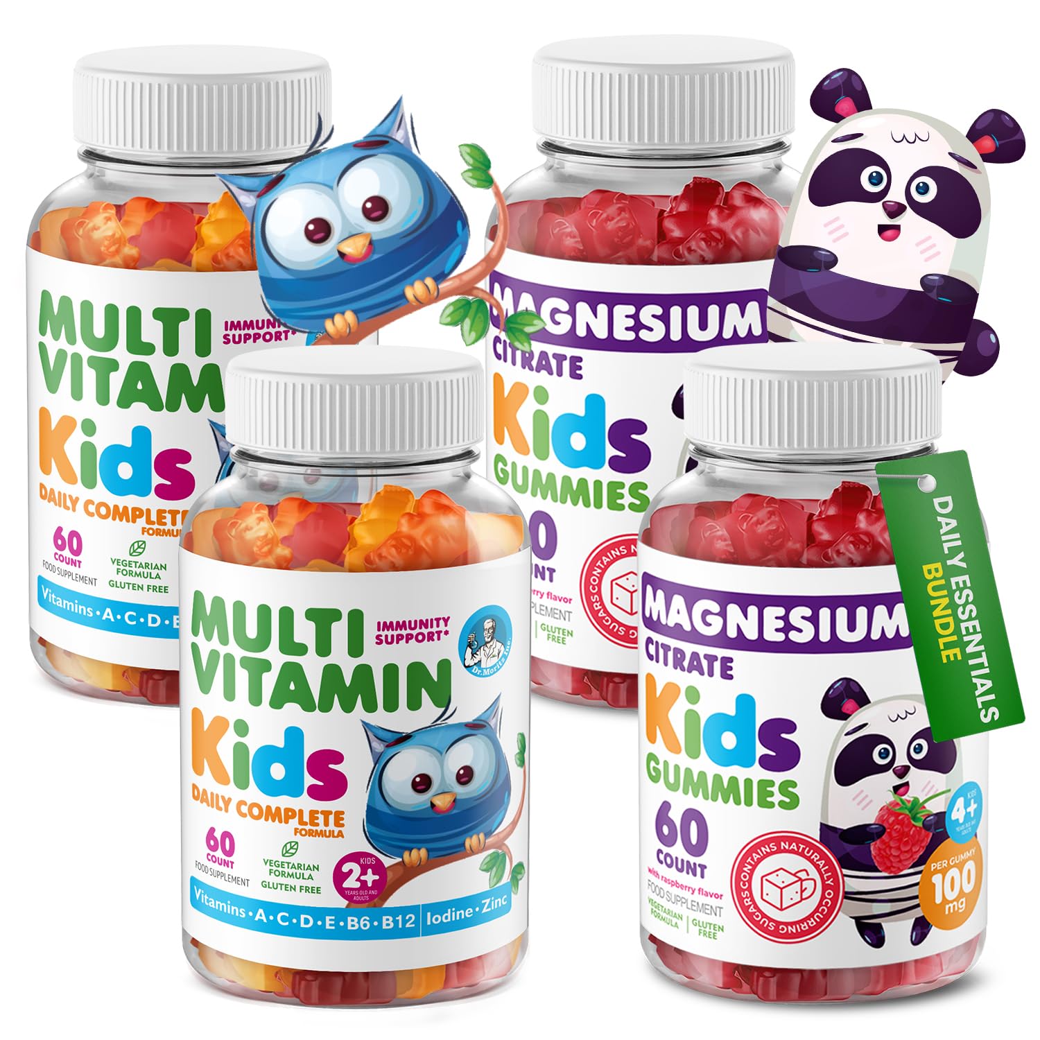 DR MORITZ Kids Magnesium Gummies bottle promotes gentle nightly calm