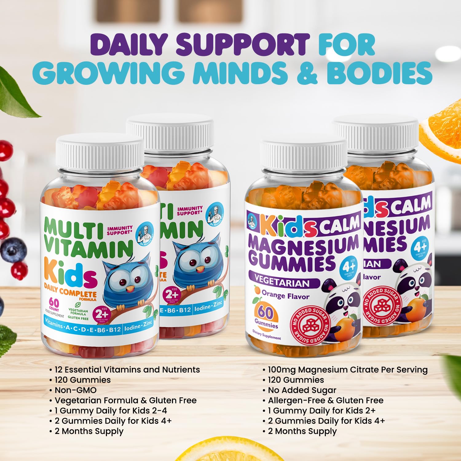 DR. MORITZ Kids Multivitamin Gummies orange flavor bottle boosts daily nutrition with tasty bites.