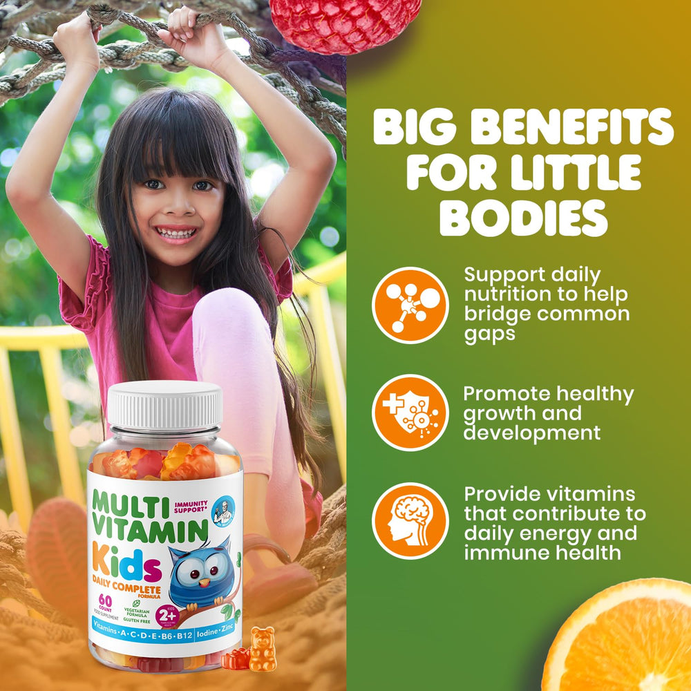 DR. MORITZ Kids Multivitamins gummy format appeals to kids with fruity flavors.