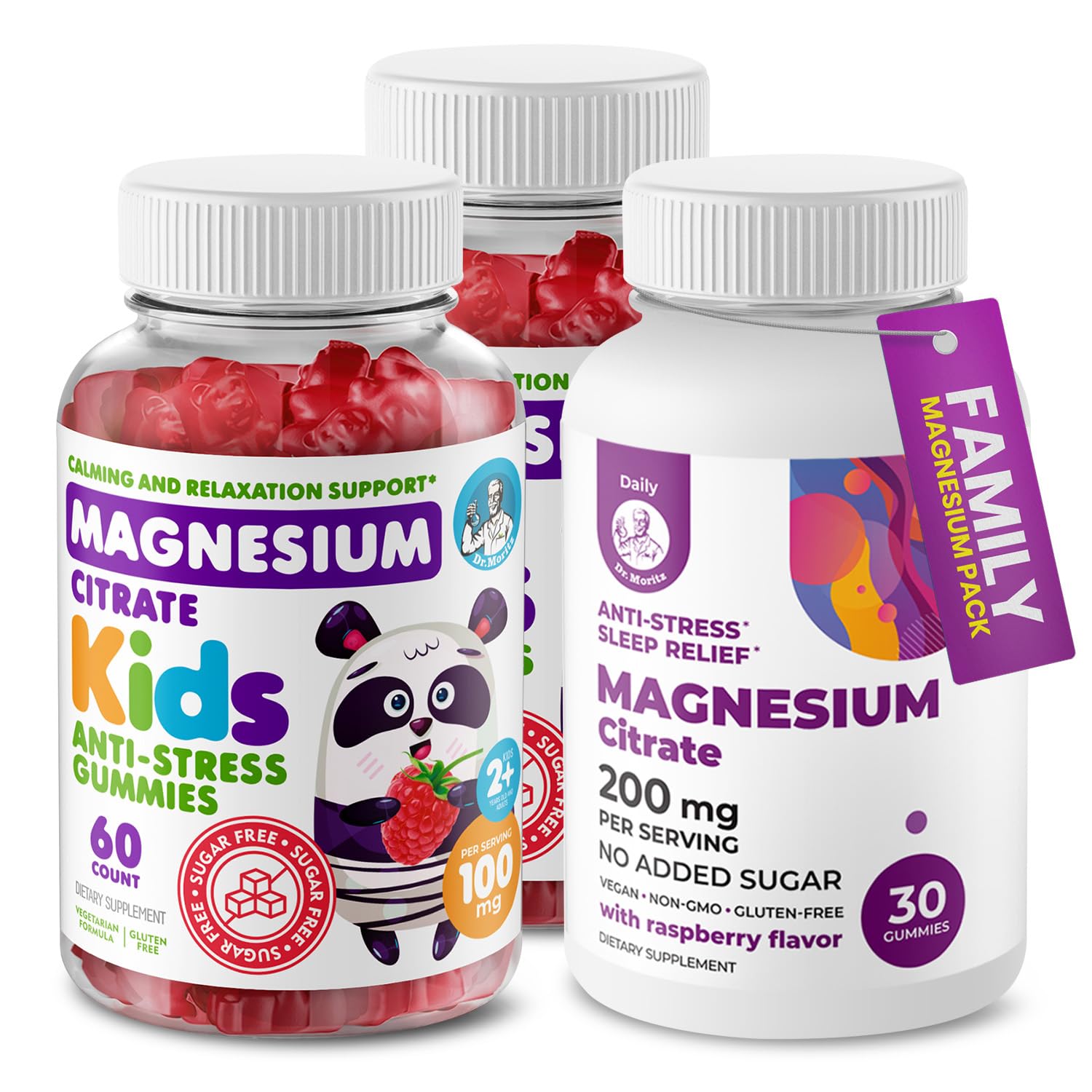 DR. MORITZ magnesium bundle shown for daily wellness support for all ages.