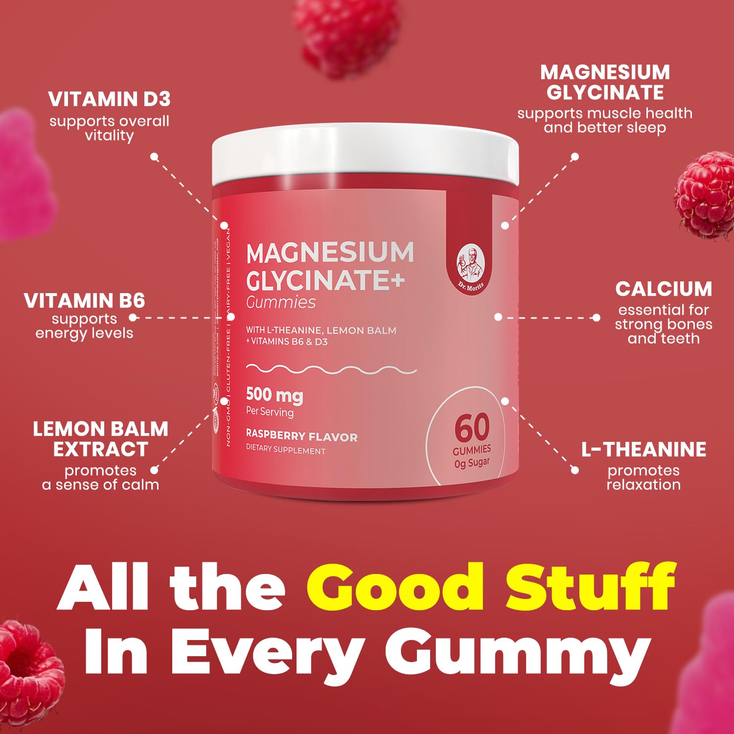 Dr. Moritz gummies kids serving demonstrates kid-friendly magnesium support