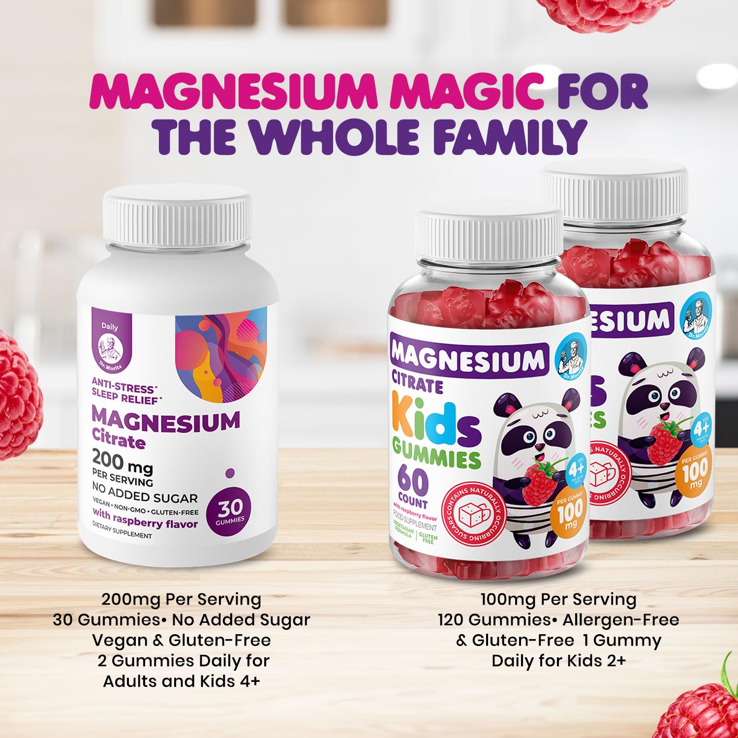 DR. MORITZ adults 200mg gummies for sleep and muscle support.
