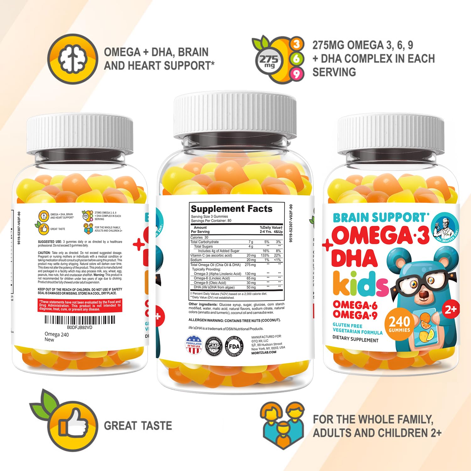 DR. MORITZ omega-3 gummies with vitamin C for immunity