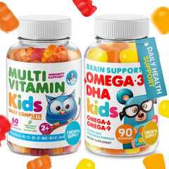 DR. MORITZ Omega 3 Gummies bottle front for daily kid wellness and focus support.