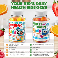 DR. MORITZ Omega 3 Gummies label close-up highlights vegan DHA and non-GMO ingredients.