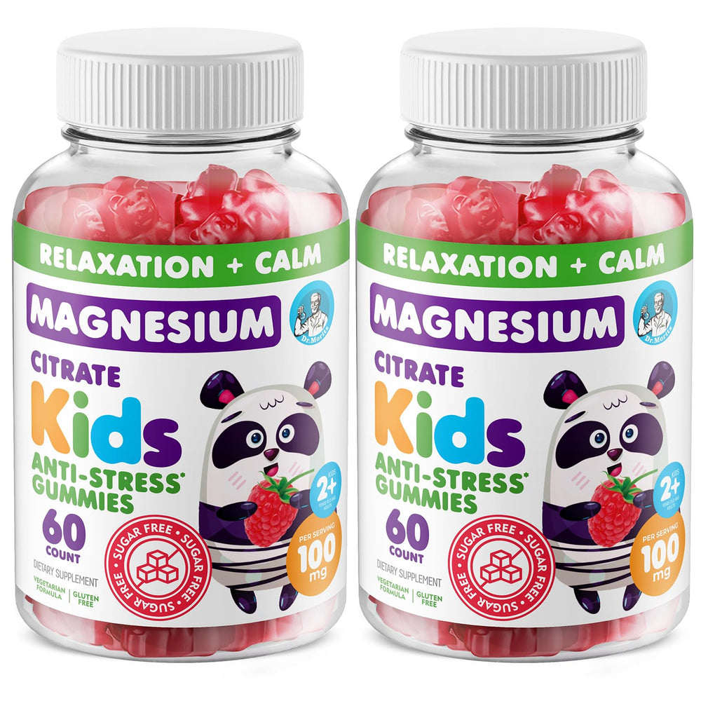 DR. MORITZ sugar-free calm magnesium gummies raspberry bottle support relaxation for all ages