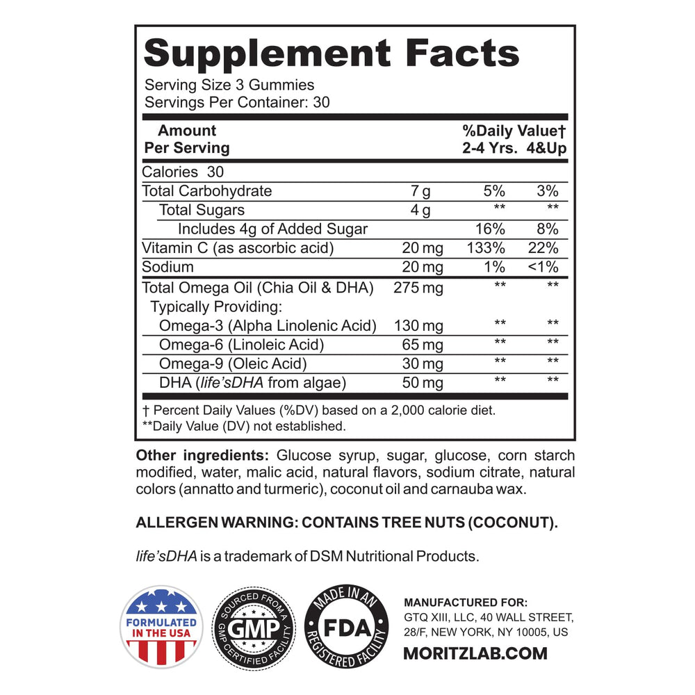 DR. MORITZ gummies show orange and lemon flavors kids enjoy