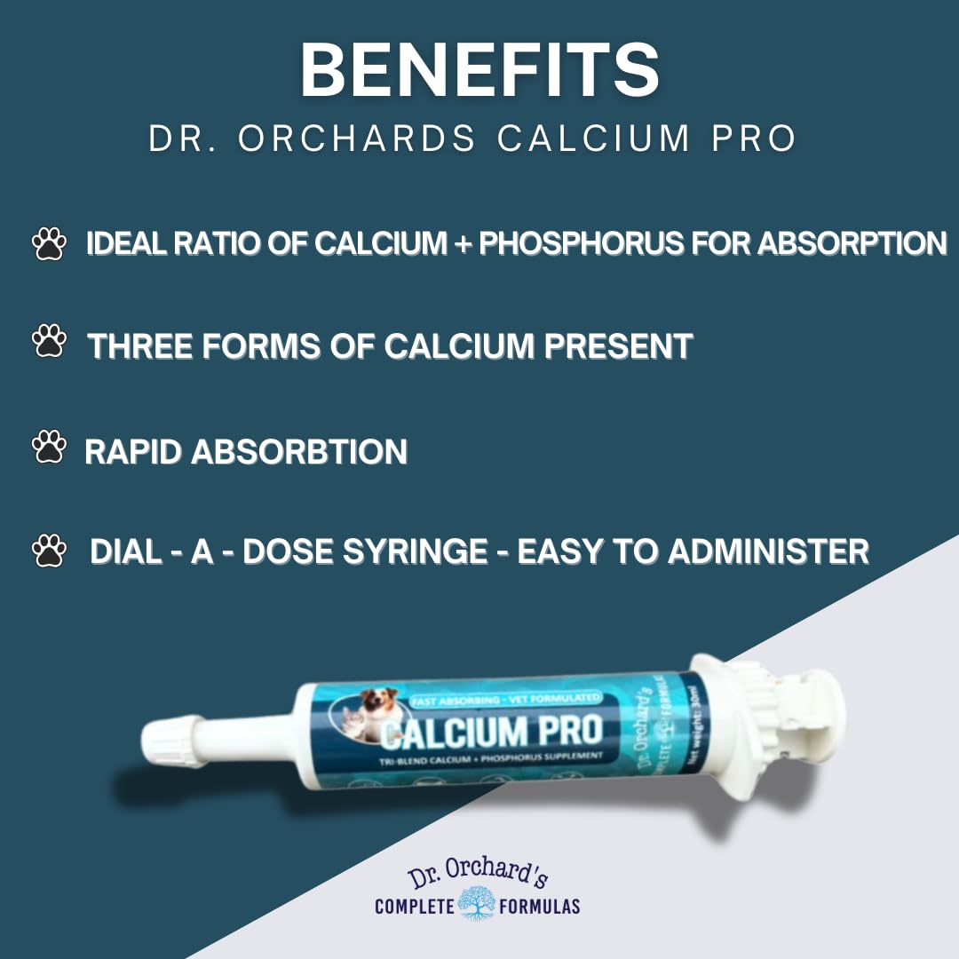 Dr. Orchard's Calcium Pro tri-blend syringe offers precise calcium and phosphorus dosing