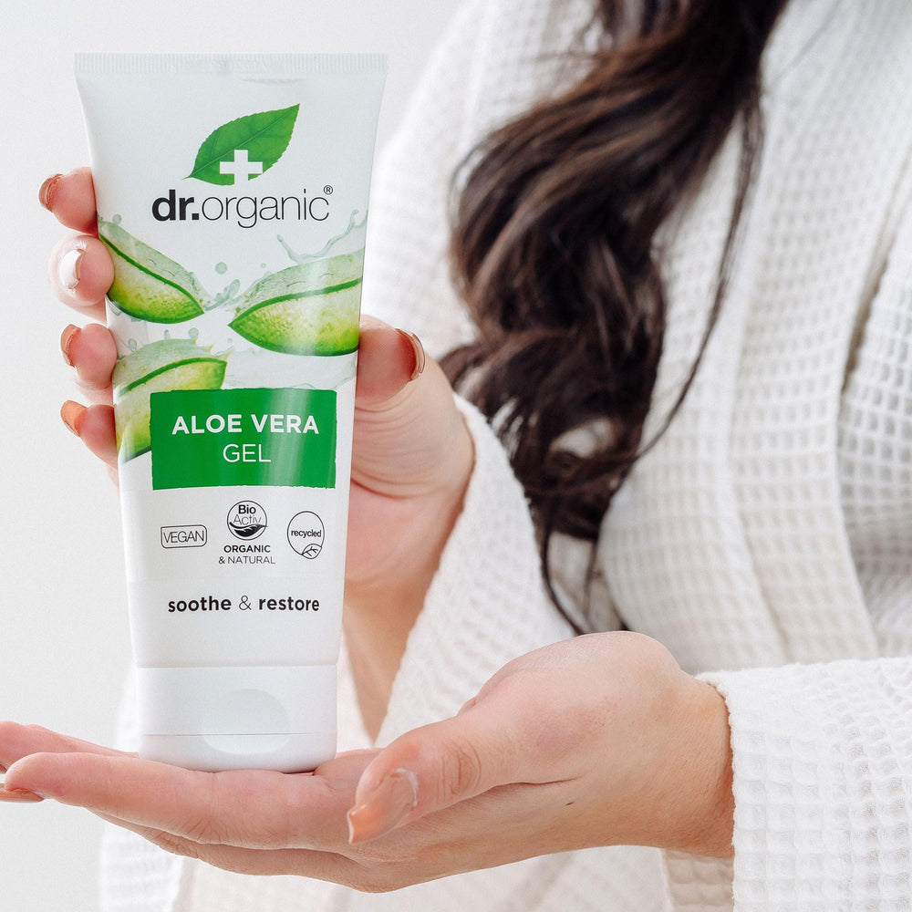 Dr Organic Aloe Vera Gel 200ml packaging design emphasizes eco friendly materials