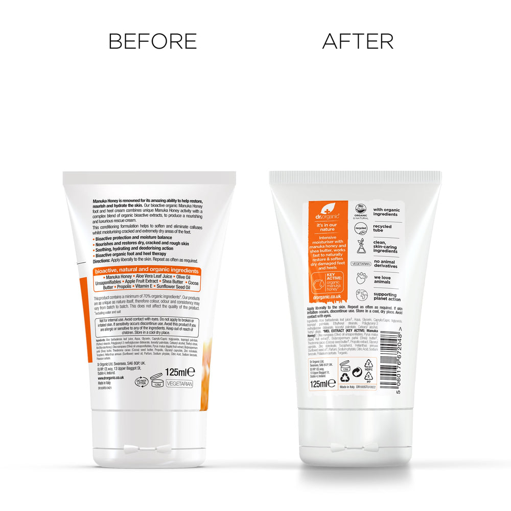 Daily foot care routine with Dr Organic Manuka Honey Foot Cream