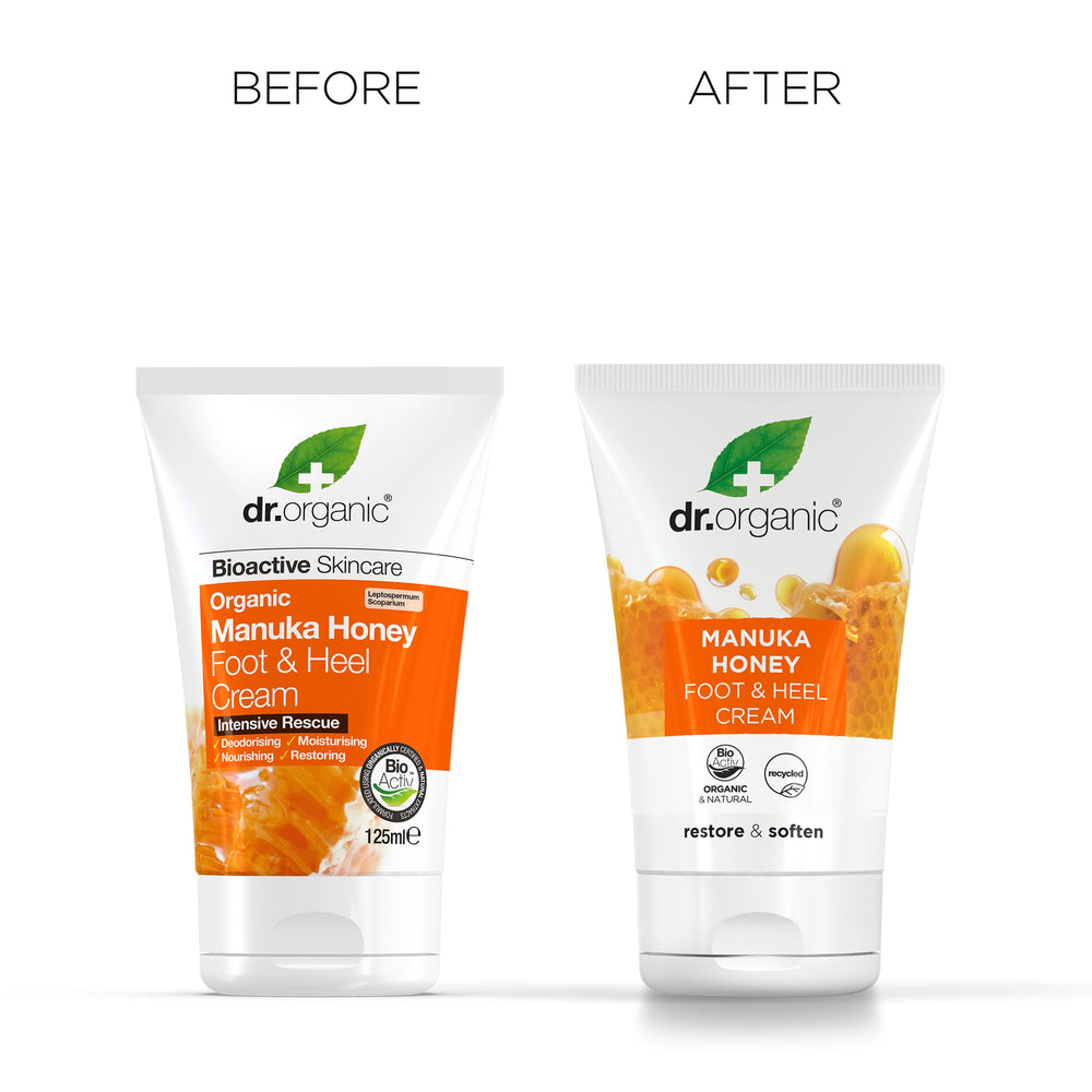 125ml size shown for Dr Organic Manuka Honey Foot Cream