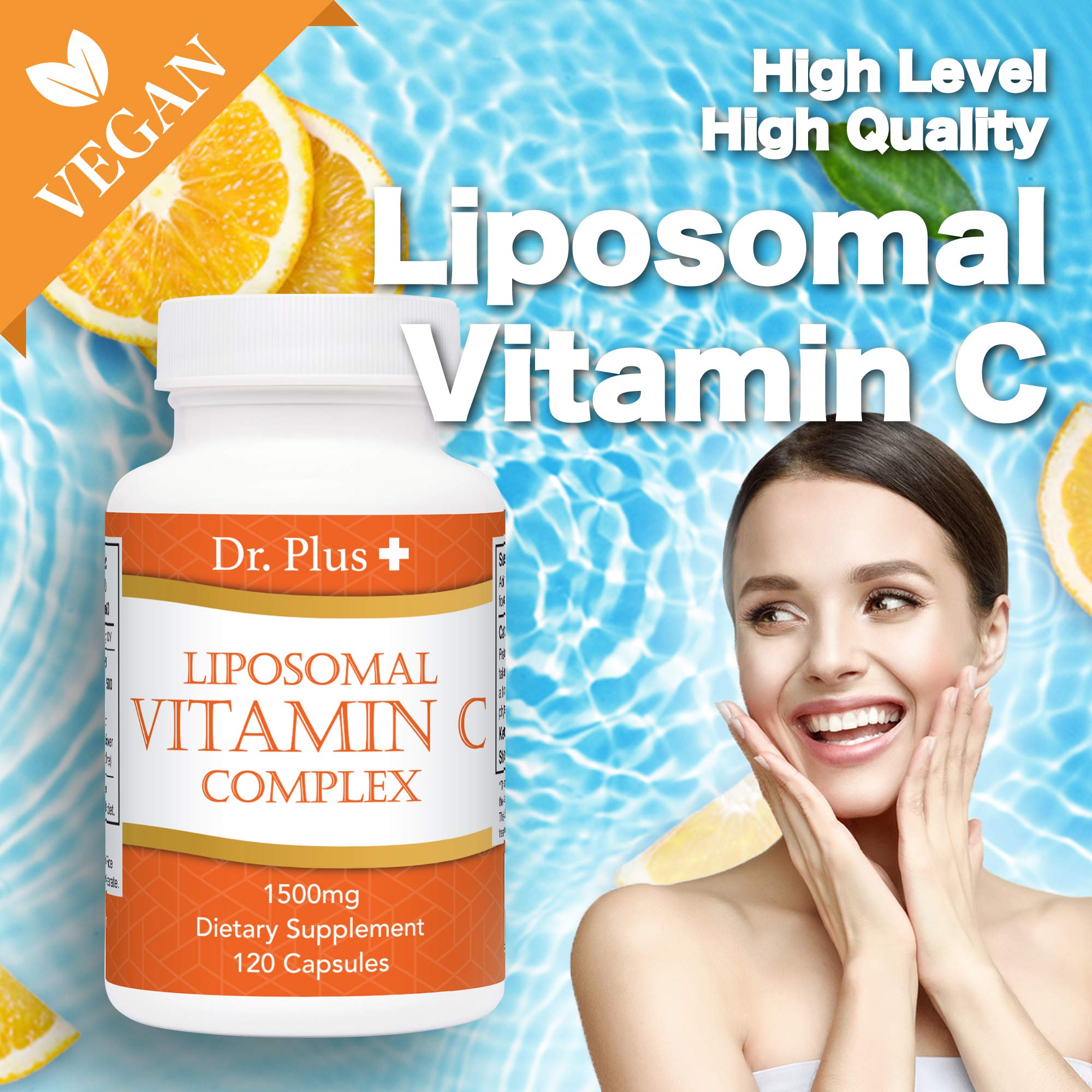 Dr.Plus Liposomal Vitamin C capsules closeup highlighting antioxidant-rich formula