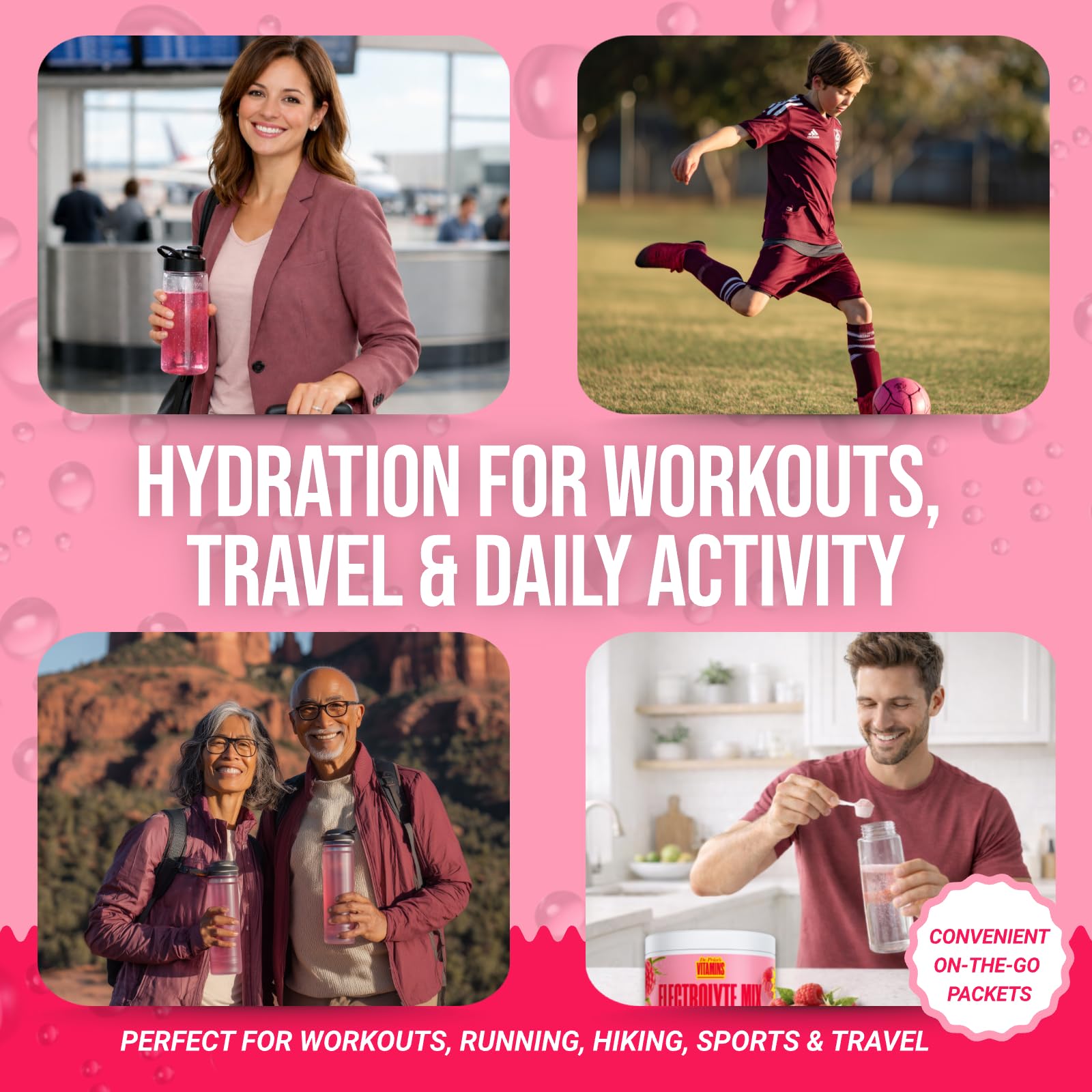 Dr. Price's Electrolytes Raspberry bulk 90 servings for long-term hydration