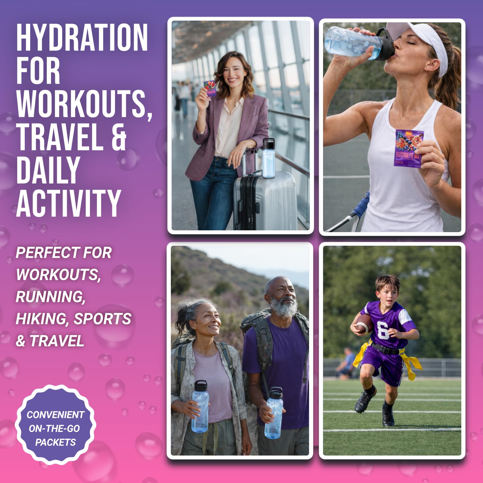 Dr. Price's Electrolytes packets dispense motion captured for convenient use