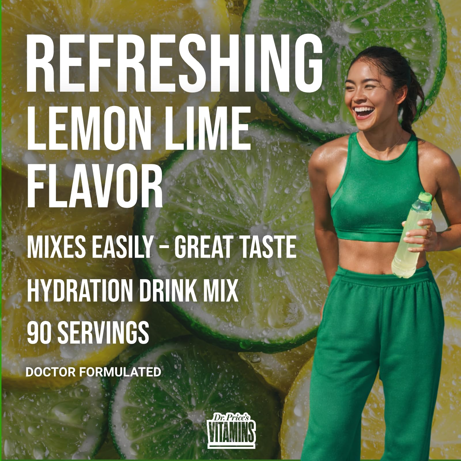 Kitchen setup with Lemon Lime electrolyte powder ready for daily use.