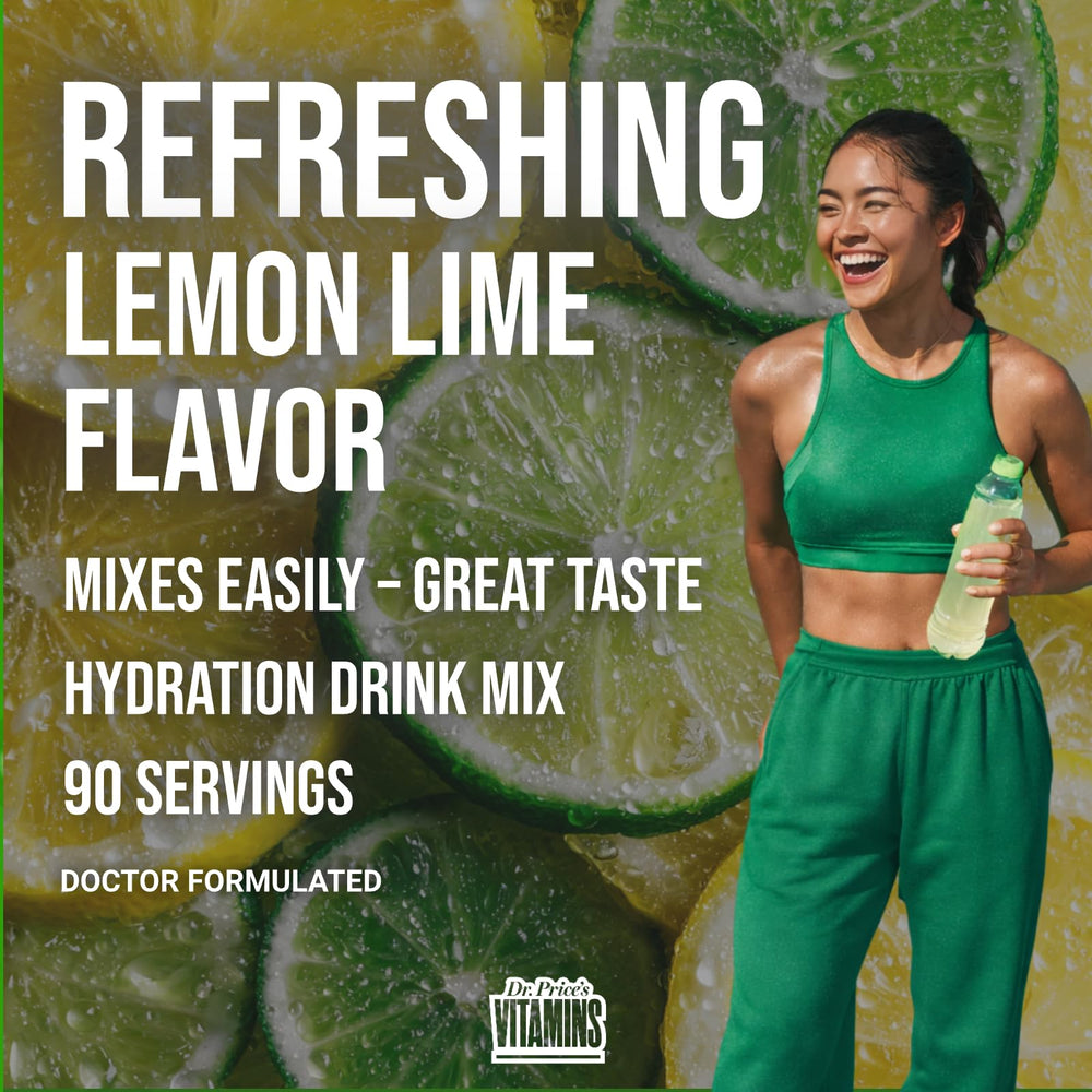 Kitchen setup with Lemon Lime electrolyte powder ready for daily use.