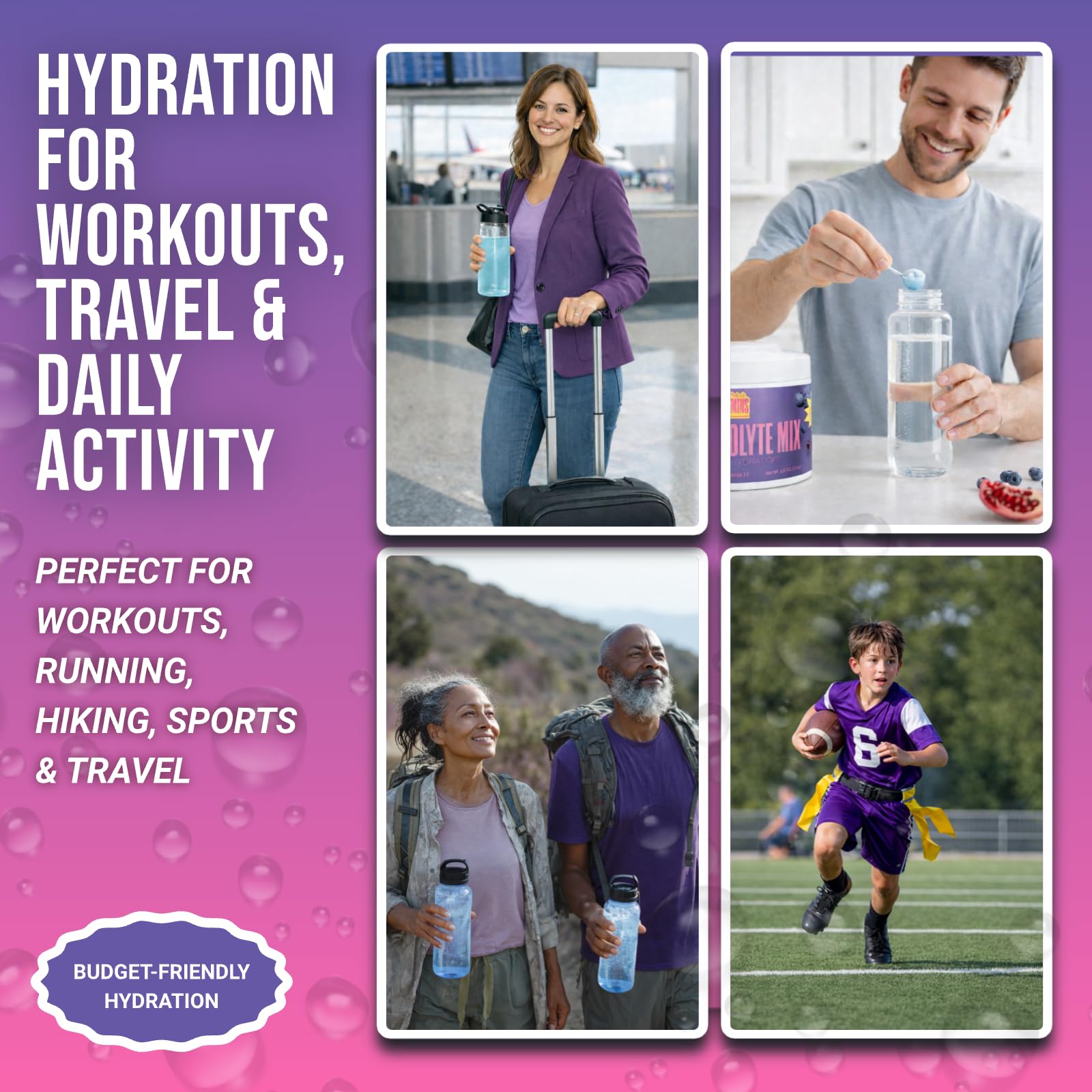 90-serving jar of Dr. Price's Electrolytes for families, gyms, and travel