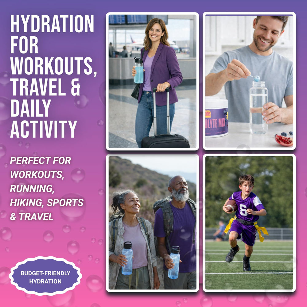90-serving jar of Dr. Price's Electrolytes for families, gyms, and travel