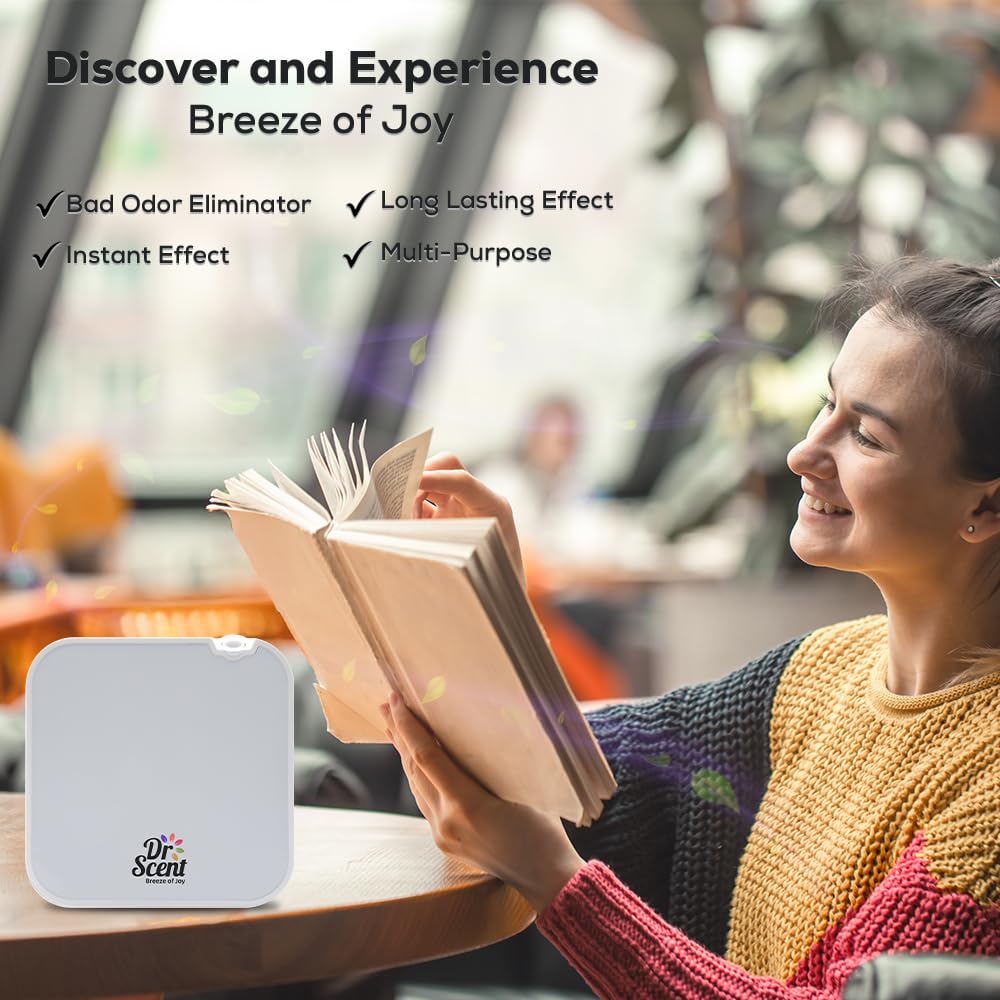 Dr Scent Breeze of Joy Mini Diffuser bottle chamber shows 100 ml capacity for extended fragrance.