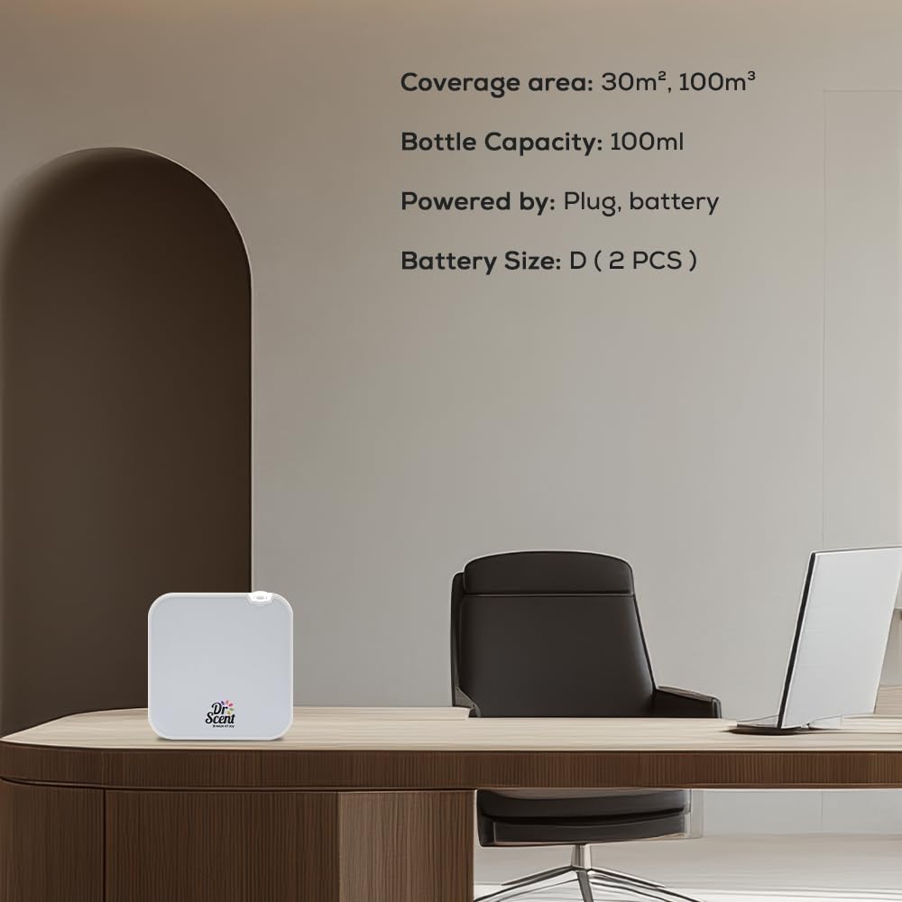 Dr Scent Breeze of Joy Mini Diffuser side view demonstrates elegant profile for any room.