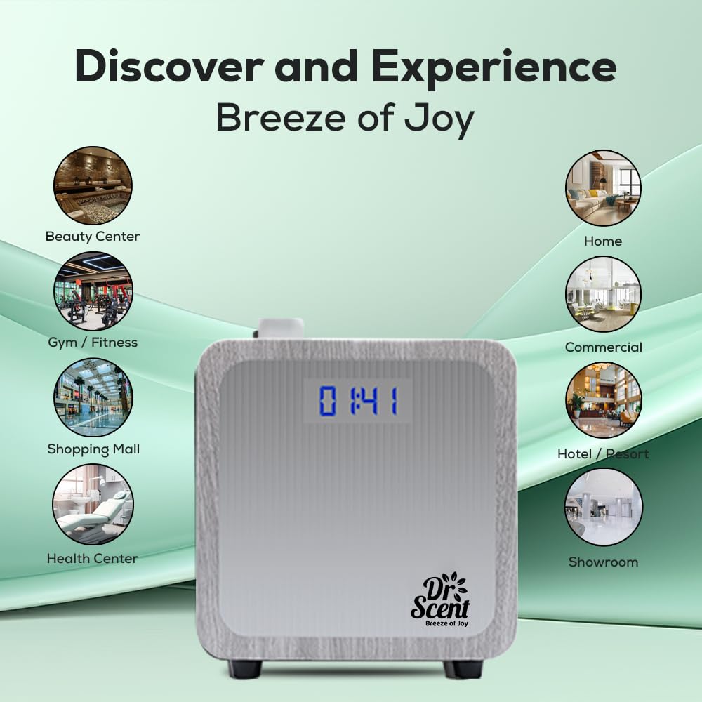 Dr Scent Breeze of Joy diffuser room setup shows coverage up to 100 square meters
