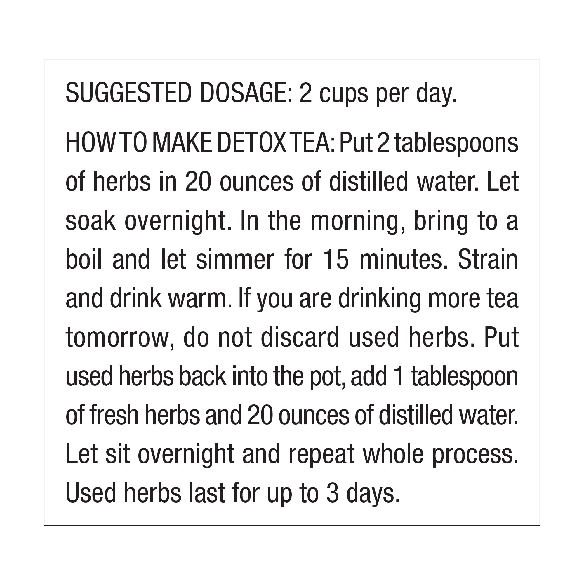 Serving-ready Dr. Schulze's Detox Tea suggests a calming daily routine.