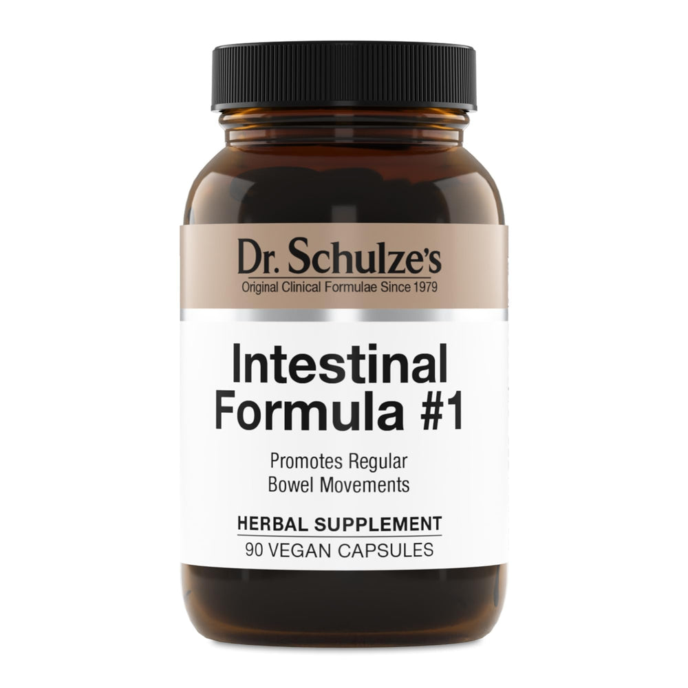 Dr. Schulze's Intestinal Formula 1 bottle supports daily, plant-based gut cleansing.