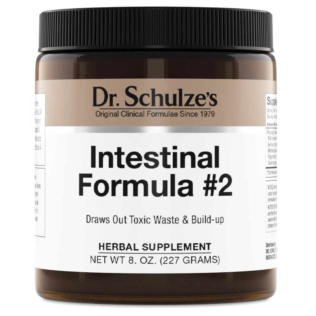 Dr. Schulze's Intestinal Formula #2 bottle front view for daily colon support