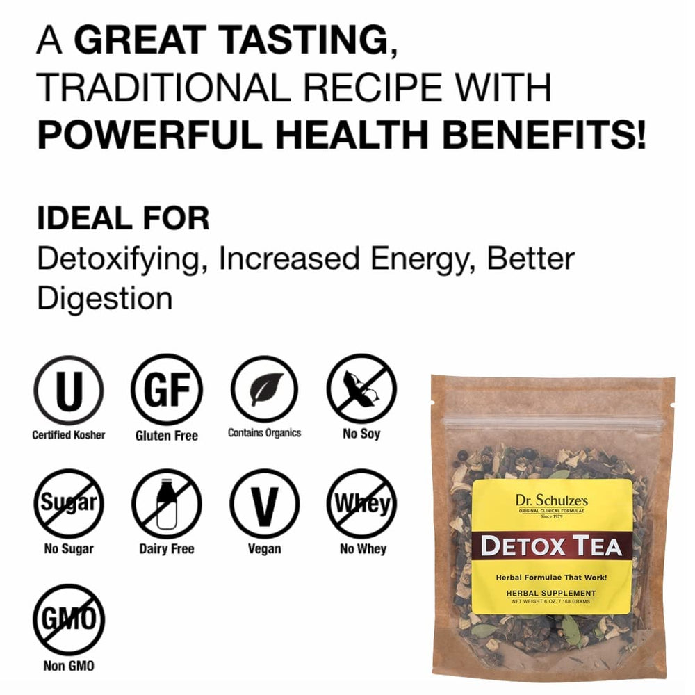 Dr. Schulze's organic herbal blend with plant based ingredients.