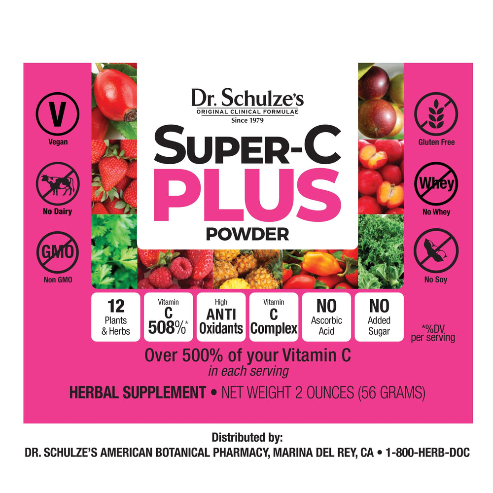 Close-up of the dosing spoon and 3/4 tsp measurement for daily antioxidant support with Super-C Plus.