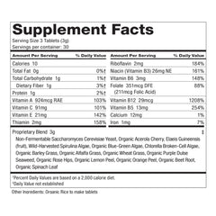 Dr. Schulze's SuperFood 100 label closeup highlighting gluten-free, non-GMO ingredients.