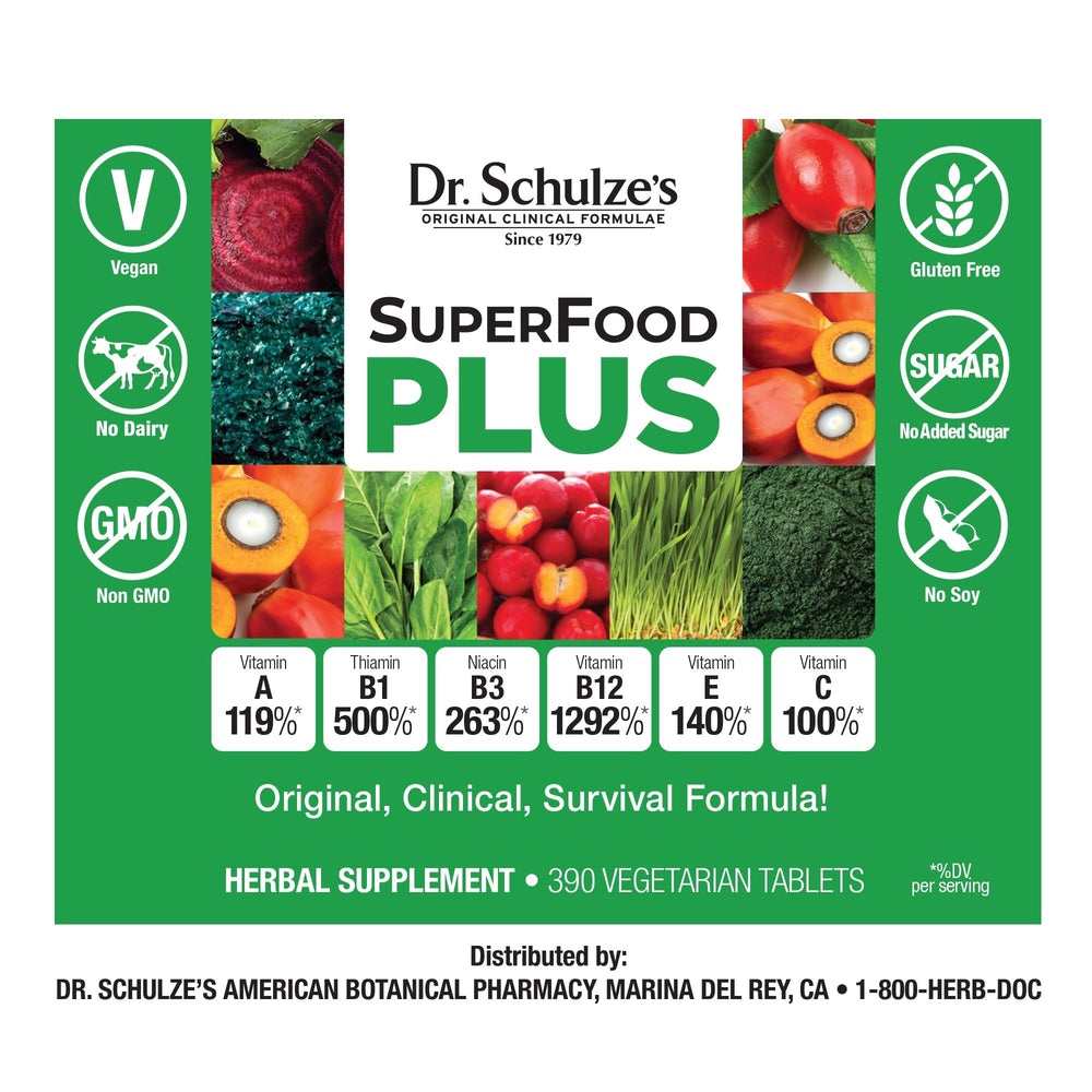 Natural greens blend used in Dr. Schulze's SuperFood Plus ingredients