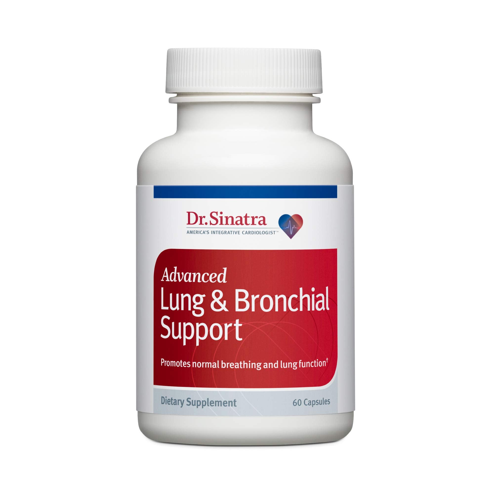 Front view of Dr. Sinatra Advanced Lung bottle for quick, easy daily use.